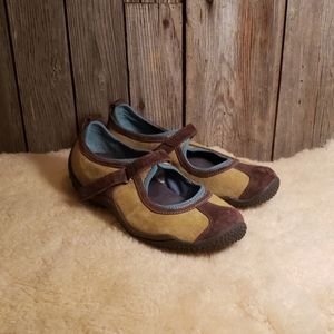 Merrell green Mary Jane slip on sandals sz 7.5.